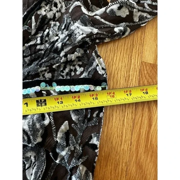 Voyage Invest In Original Dress Maxi Silk Velvet Sheer Mesh Sequin Sz M England